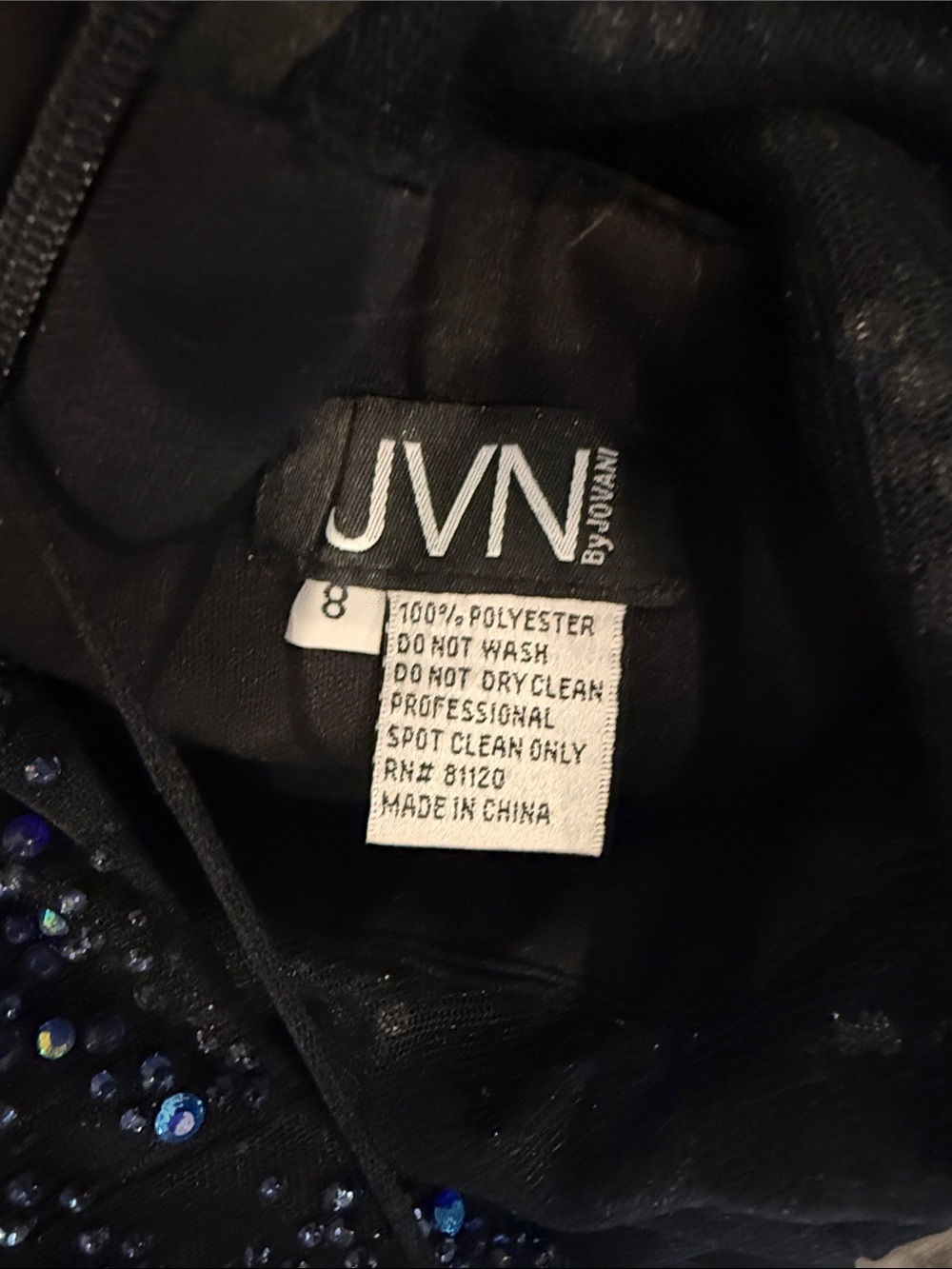 Jovani Black Dress with Blue Sequin Ombre - Picture 3 of 3